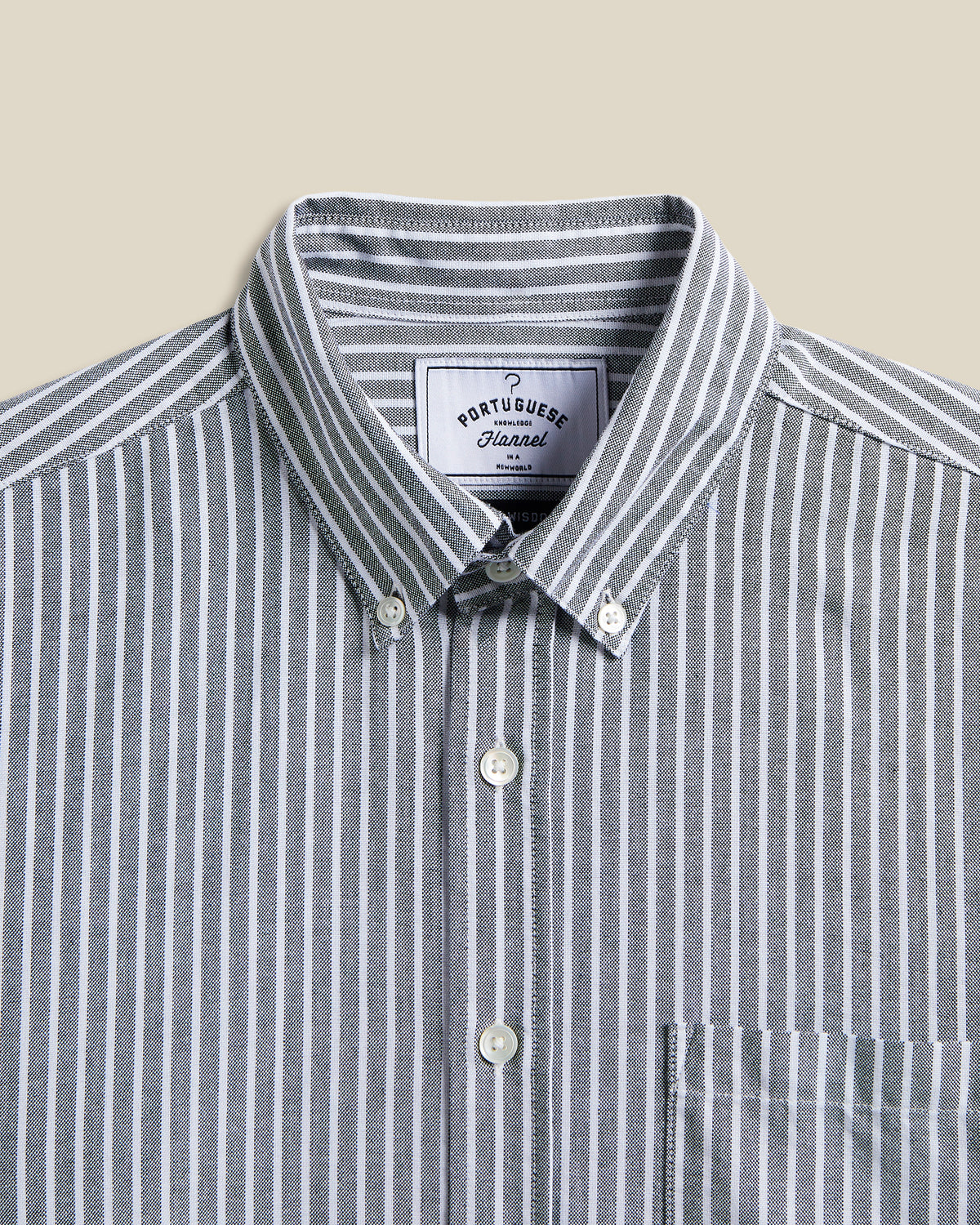 Brushed Oxford Stripe - Black