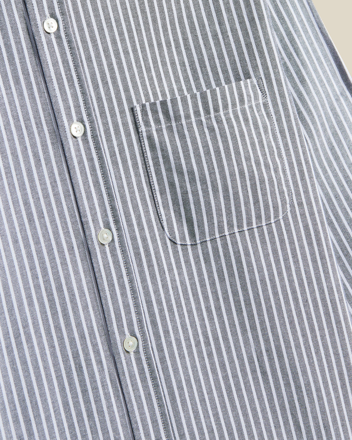 Brushed Oxford Stripe - Black
