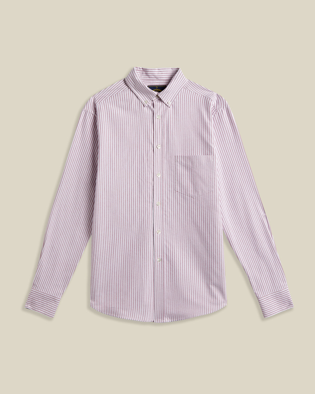 Brushed Oxford Stripe - Bordeaux