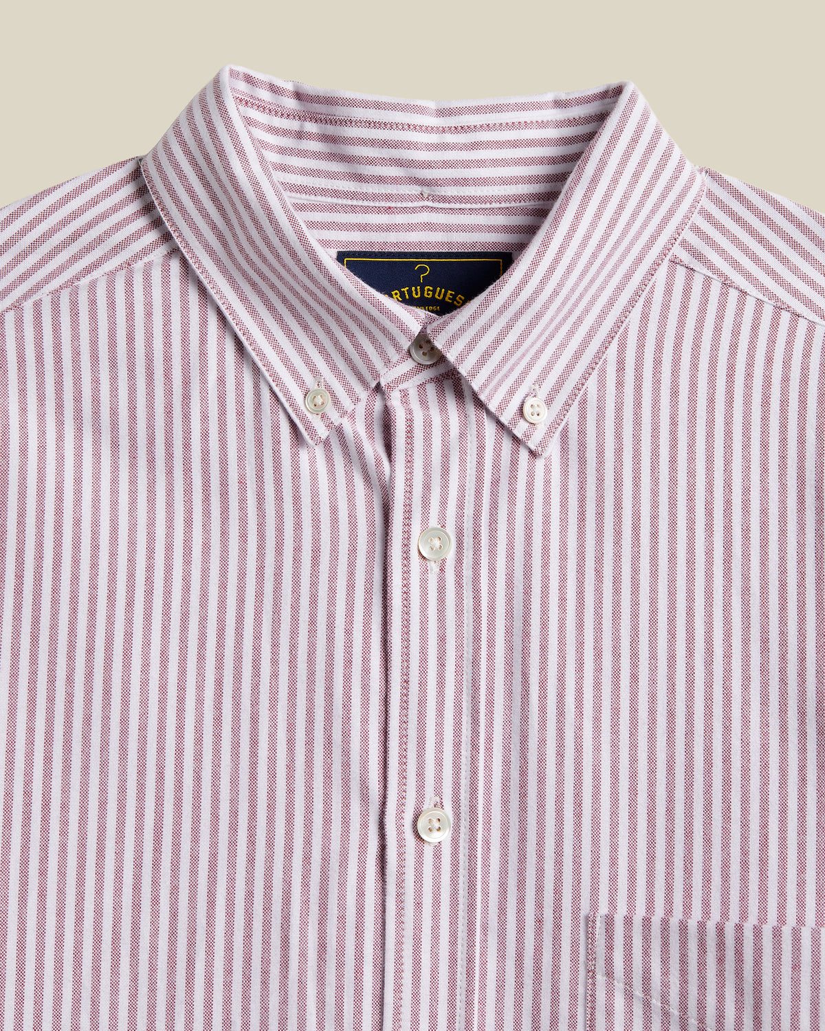 Brushed Oxford Stripe - Bordeaux