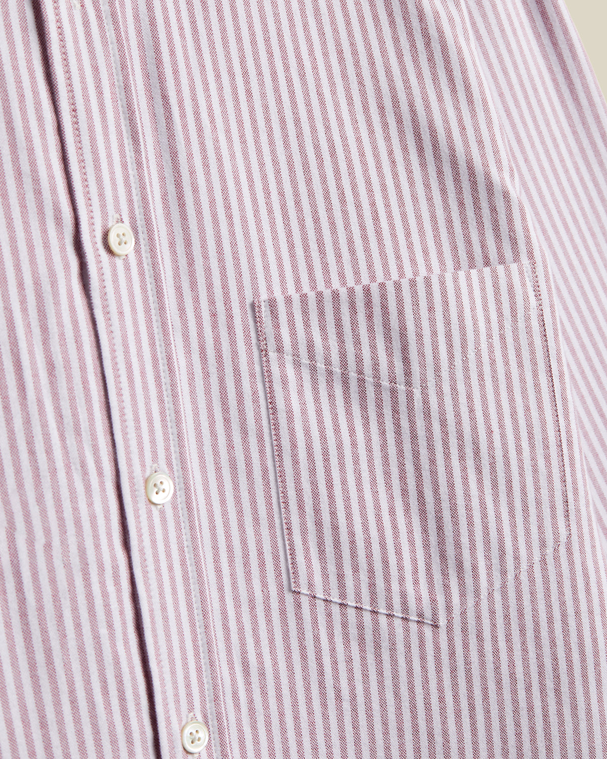 Brushed Oxford Stripe - Bordeaux