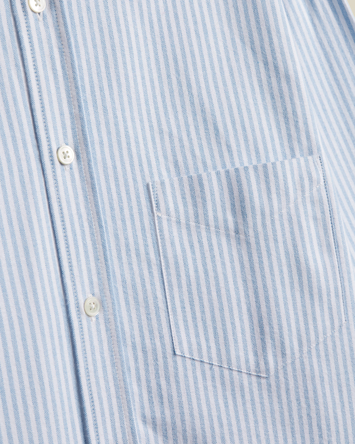 Brushed Oxford Stripe - Light Blue
