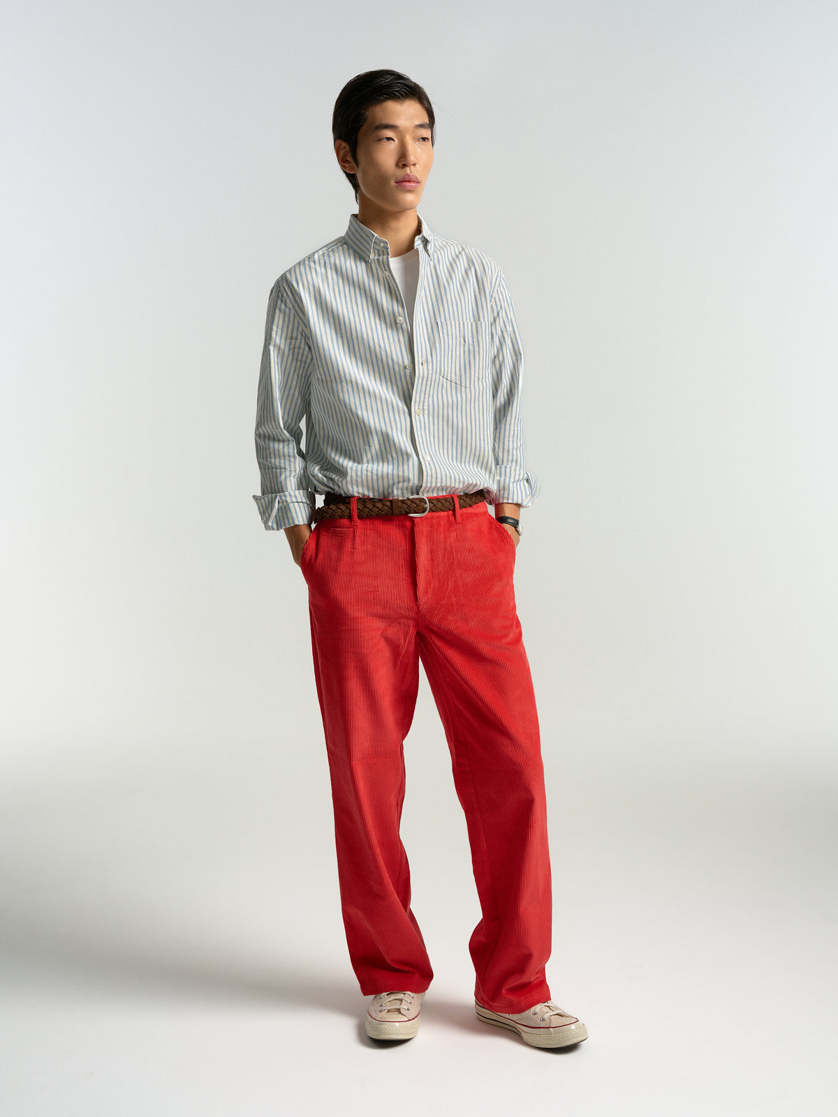 Corduroy Trousers - Race Red