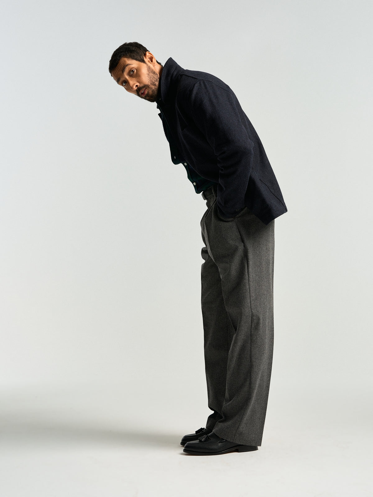 Labura Herringbone Wool - Navy