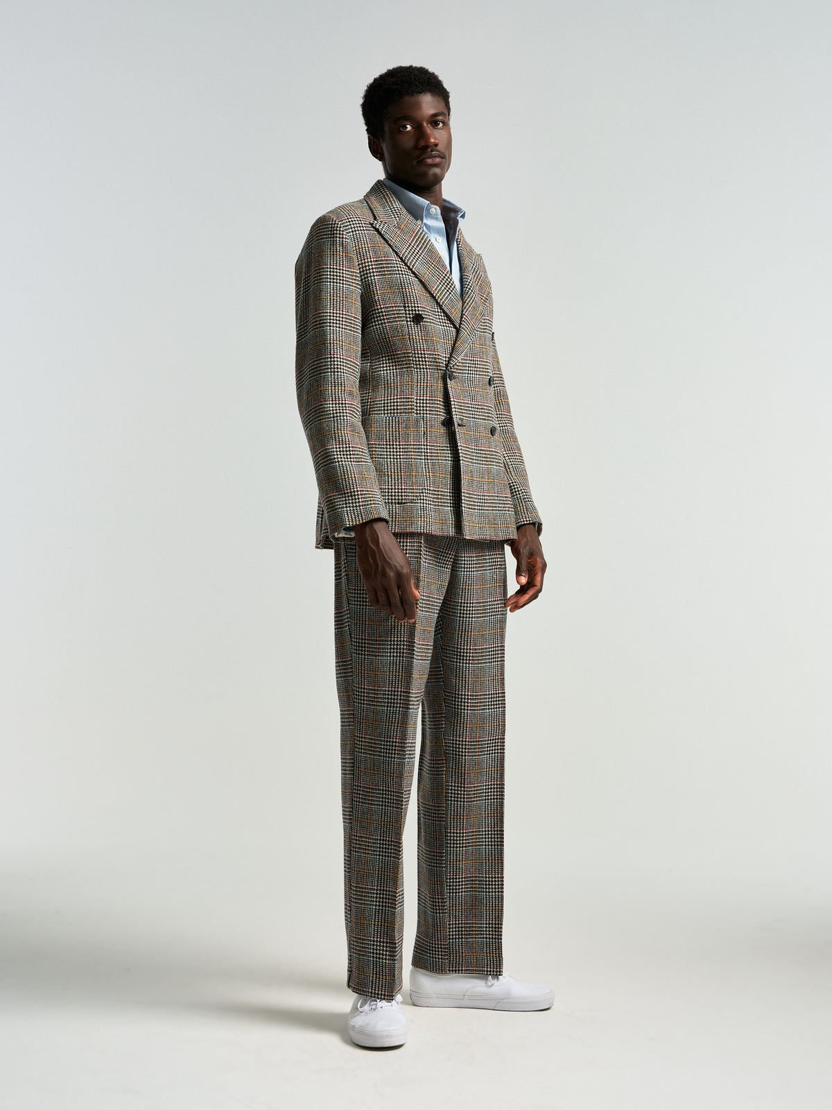 Single Pleat Trousers Prince Of Wales - Riley