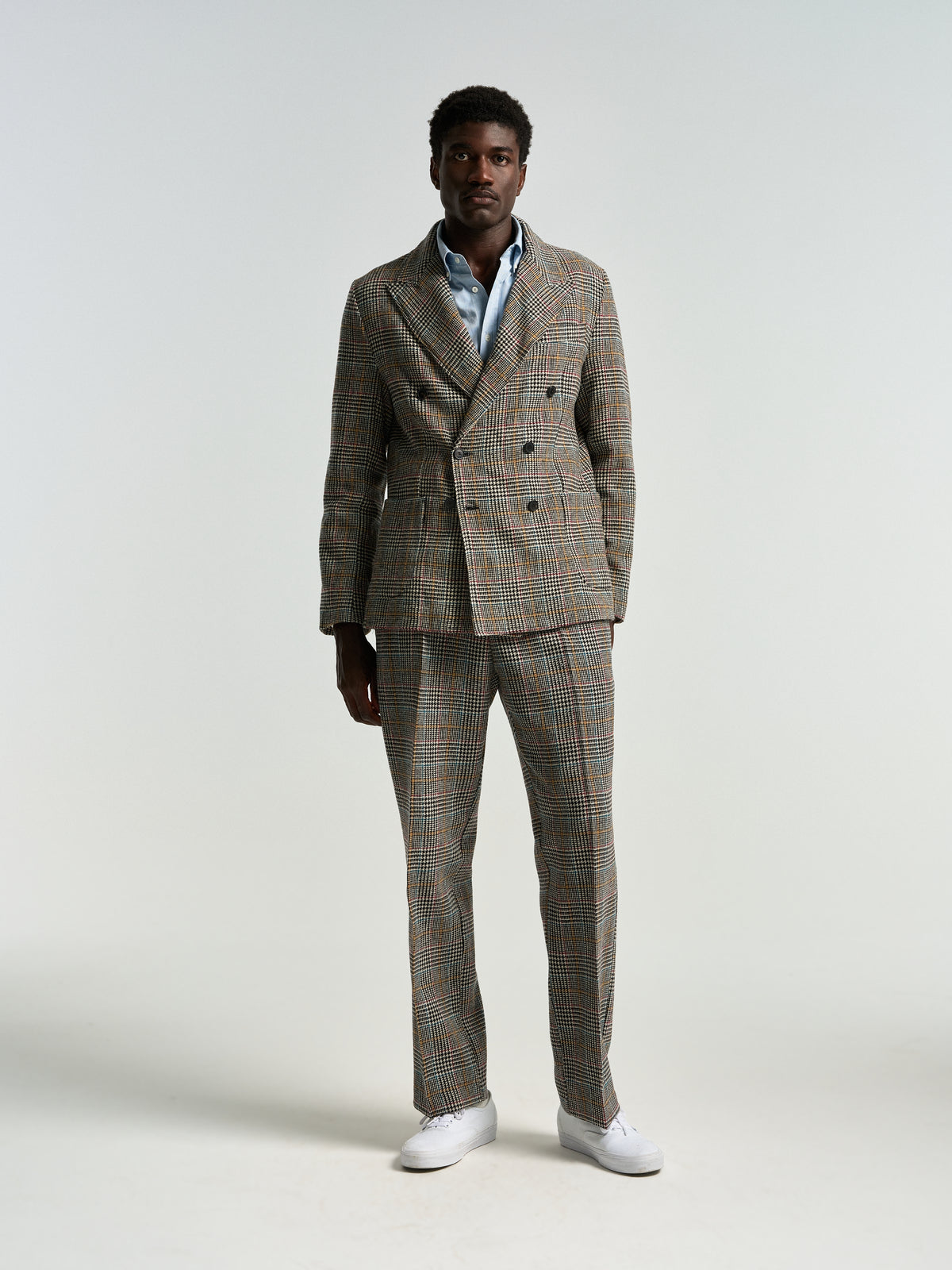 Single Pleat Trousers Prince Of Wales - Riley