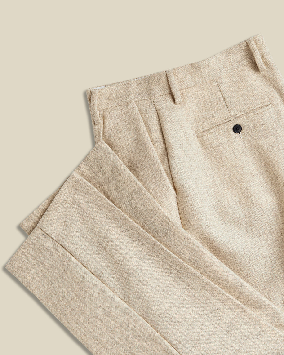Single Pleat Trousers - Ecru